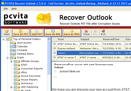 PCVITA Recover Outlook Screenshot 1