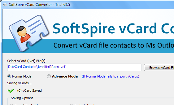 Import vCard in Outlook Screenshot 1