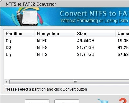 NTFS to FAT32 Converter Screenshot 1