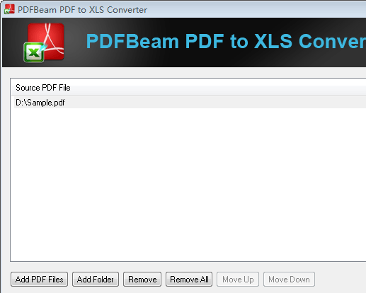 PDFBeam PDF to XLS Converter Screenshot 1