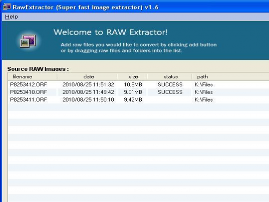 RawExtractor Screenshot 1