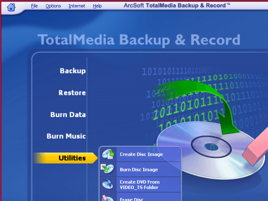 ArcSoft TotalMedia Backup Screenshot 1