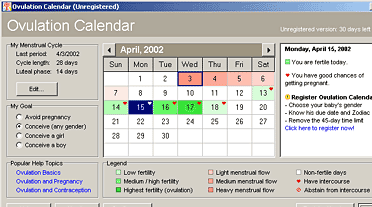 Ovulation Calendar Screenshot 1