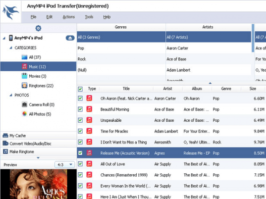 AnyMP4 iPod Transfer Screenshot 1