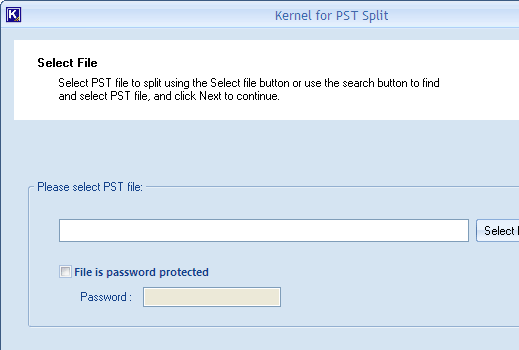 Split large PST Files Screenshot 1