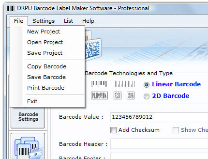 Barcode Generator Software Screenshot 1