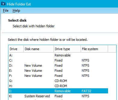 Hide Folder Ext Screenshot 1