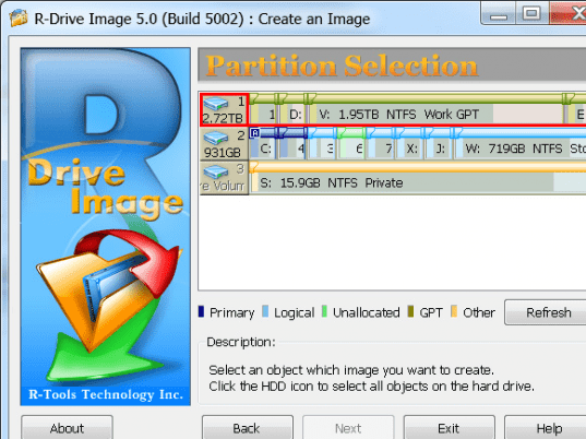 R-Drive Image Hard Disk Backup Software Screenshot 1
