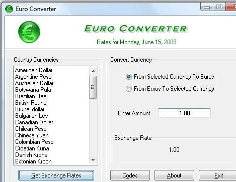 EURO Converter Screenshot 1