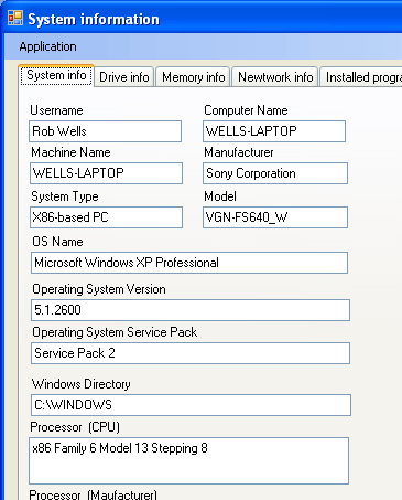 Personal Computer System Information Screenshot 1