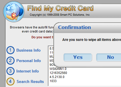 Find My Credit Card Screenshot 1