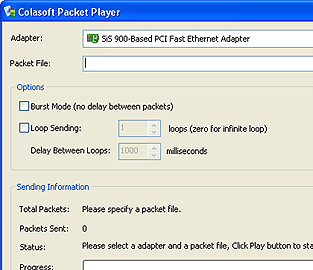 Colasoft Packet Player Screenshot 1