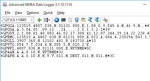 Advanced NMEA Data Logger Screenshot 1