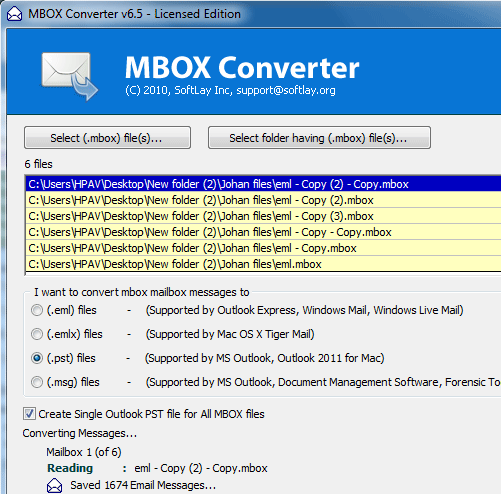 Extract MBOX File Screenshot 1