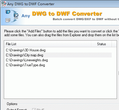 DWG to DWF Converter 2011.8 Screenshot 1