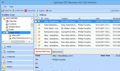 Import OST File into Outlook 2010 Screenshot 1