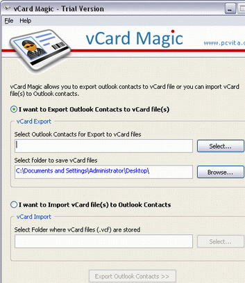 Import vCard File to Outlook Screenshot 1