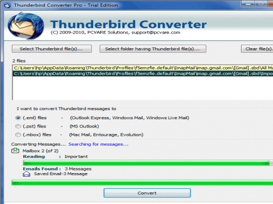 Transfer Thunderbird Mail to Outlook Screenshot 1
