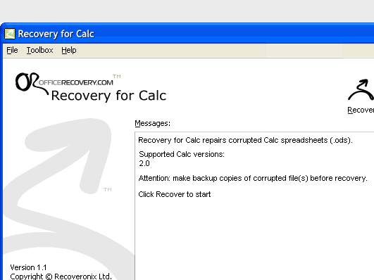 CalcRecovery Screenshot 1