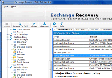 Export Exchange Mailboxes EDB to PST Screenshot 1