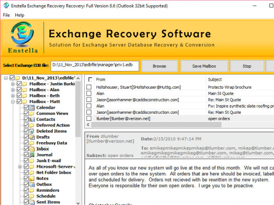 Exchange File Repair Screenshot 1