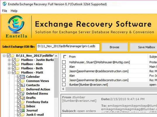 Exchange 2010 EDB Recovery Screenshot 1