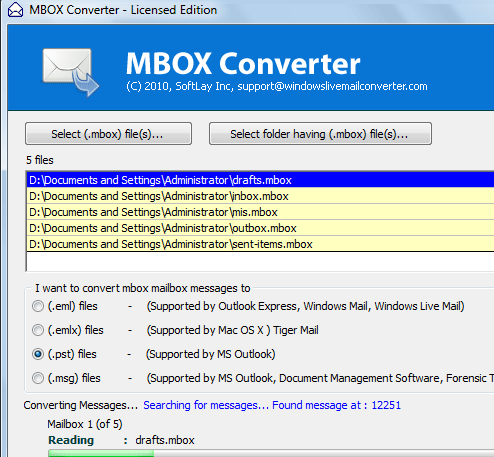 Transfer MBOX to Outlook Screenshot 1