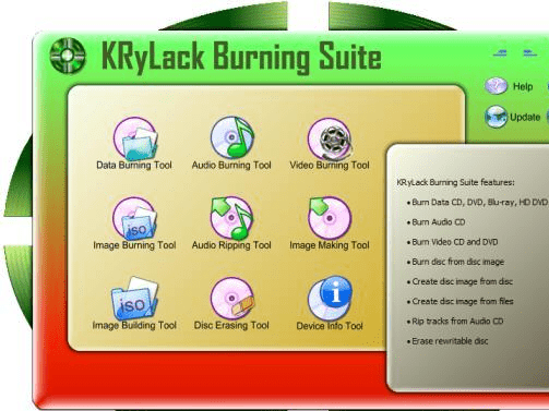 KRyLack Burning Suite Free Screenshot 1