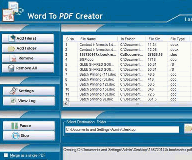 Word To PDF Creator Screenshot 1