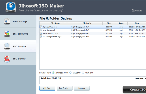 Jihosoft ISO Maker Free Screenshot 1