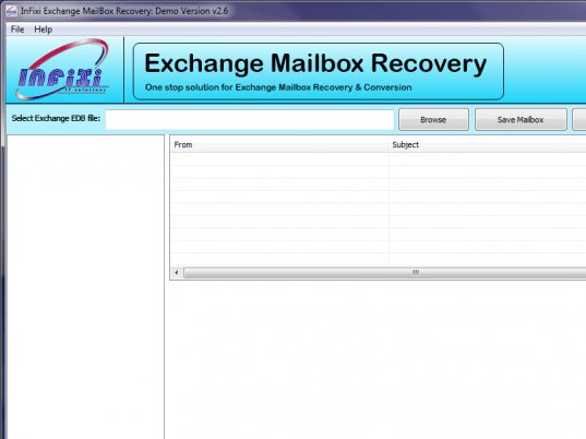 InFixi Exchange Mailbox Recovery Screenshot 1