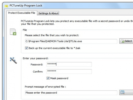 PCTuneUp Free EXE Lock Screenshot 1