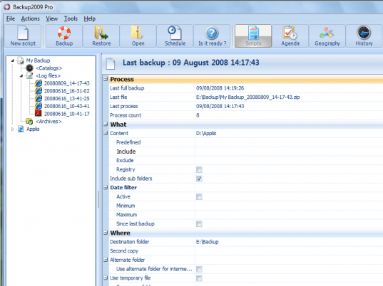Backup2009 Pro Screenshot 1