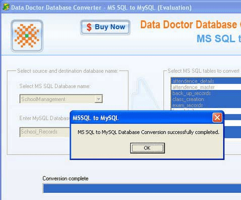 MSSQL Server to MySQL Migration Screenshot 1