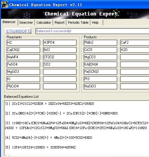 Chemical Equation Expert Screenshot 1