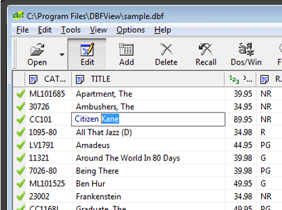 DBF File Viewer Screenshot 1