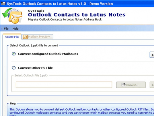 Outlook Contacts to Notes Screenshot 1