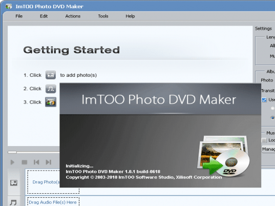ImTOO Photo DVD Maker Screenshot 1