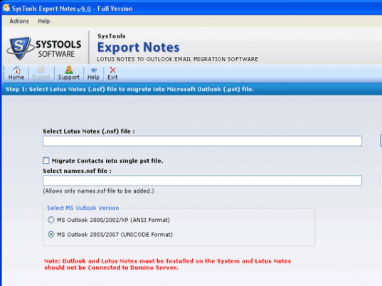 Lotus Notes to Exchange Screenshot 1