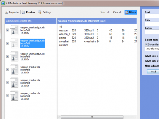 SoftAmbulance Excel Recovery Screenshot 1