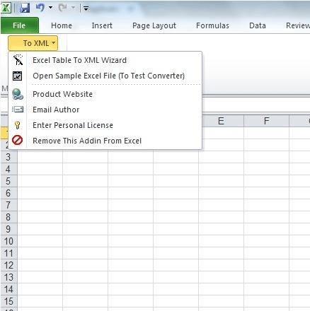 Excel Table To XML Converter Software Screenshot 1