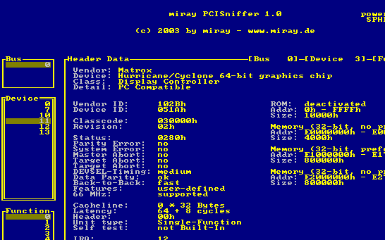 PCISniffer Screenshot 1