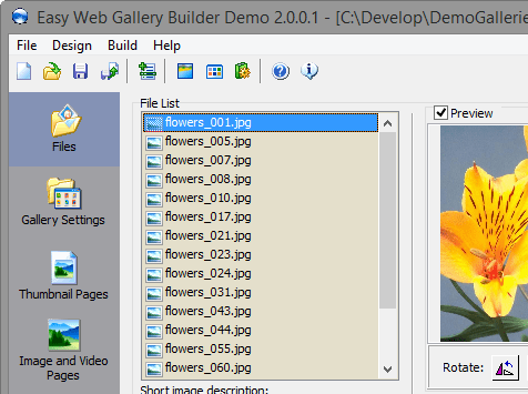 Easy Web Gallery Builder Screenshot 1