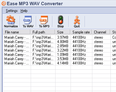 Ease-MP3-WAV-Converter Screenshot 1