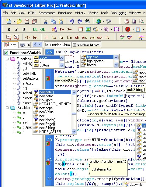 1st JavaScript Editor Pro Screenshot 1
