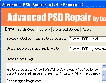Advanced PSD Repair Screenshot 1