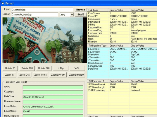 X360 Exif & Tiff Tag Viewer ActiveX OCX Screenshot 1