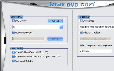 WinX DVD Copy Screenshot 1