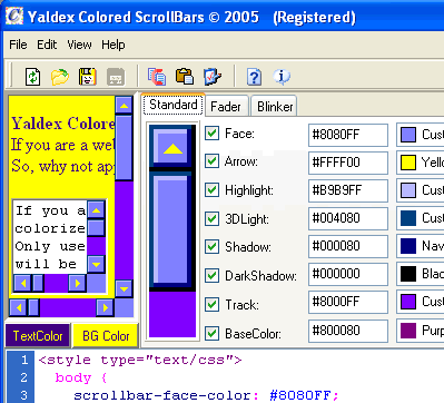 Yaldex Colored ScrollBars 1.8 Screenshot 1