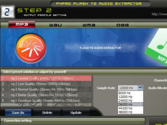 PMPro Flash To Audio Extractor Screenshot 1